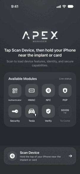 iOS版Apex Managerの画面 1