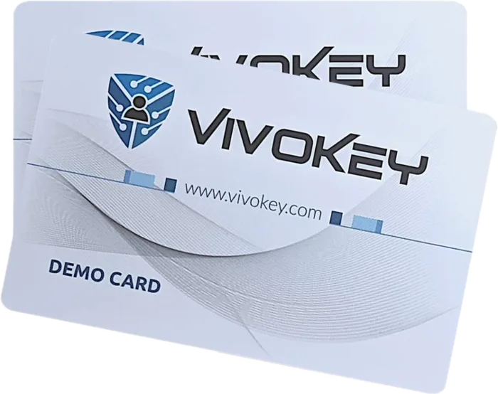 Two VivoKey demo cards from the developer kit
